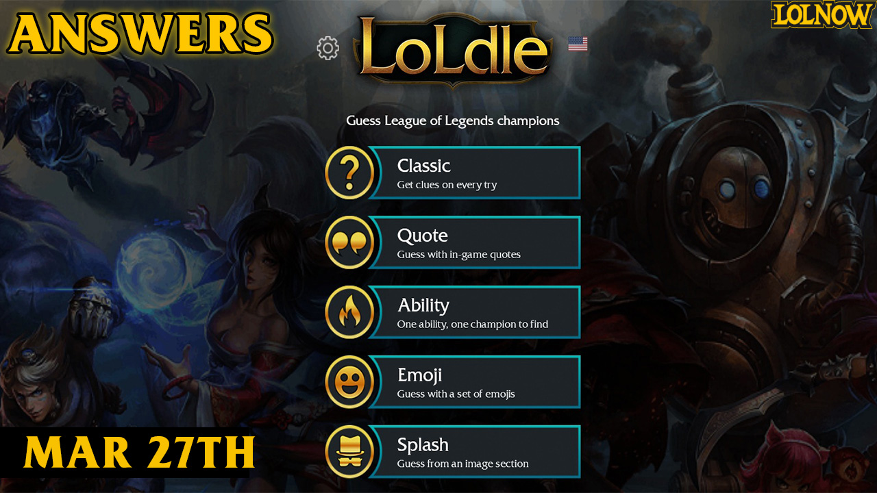 LoLdle Answers for Today (March 27, 2025) | LoLNOW.gg
